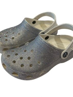 Crocs J1 Clogs Classic Slip On Sandals Summer Water Shoes Kids Size 1 Glitter